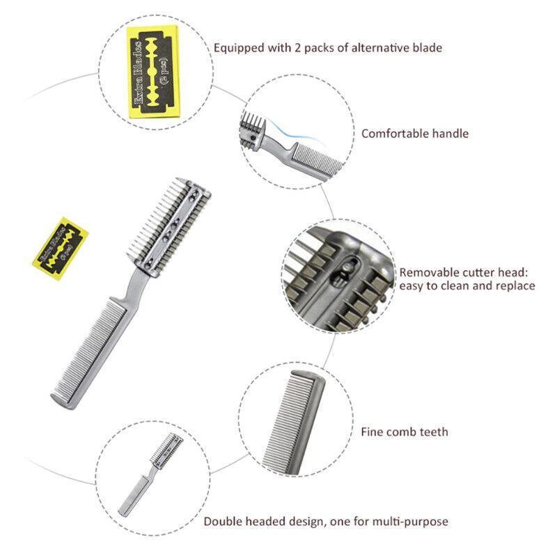 Pet Grooming Supplies: 2 Sided Razor Clipper Comb Pet Hair Trimmer Grooming Cutter Dogs Cats Puppy