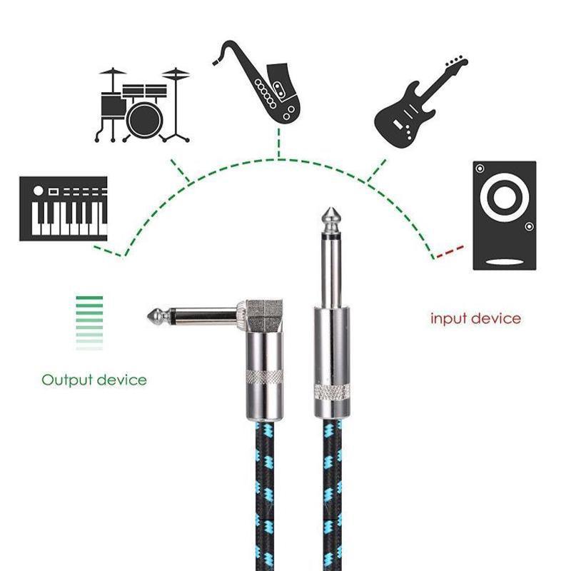 Audio Accessories: 3M Guitar Amp Cable 6.35mm Mono Jack to Jack Lead for Electric Instruments - 3M Black Cable