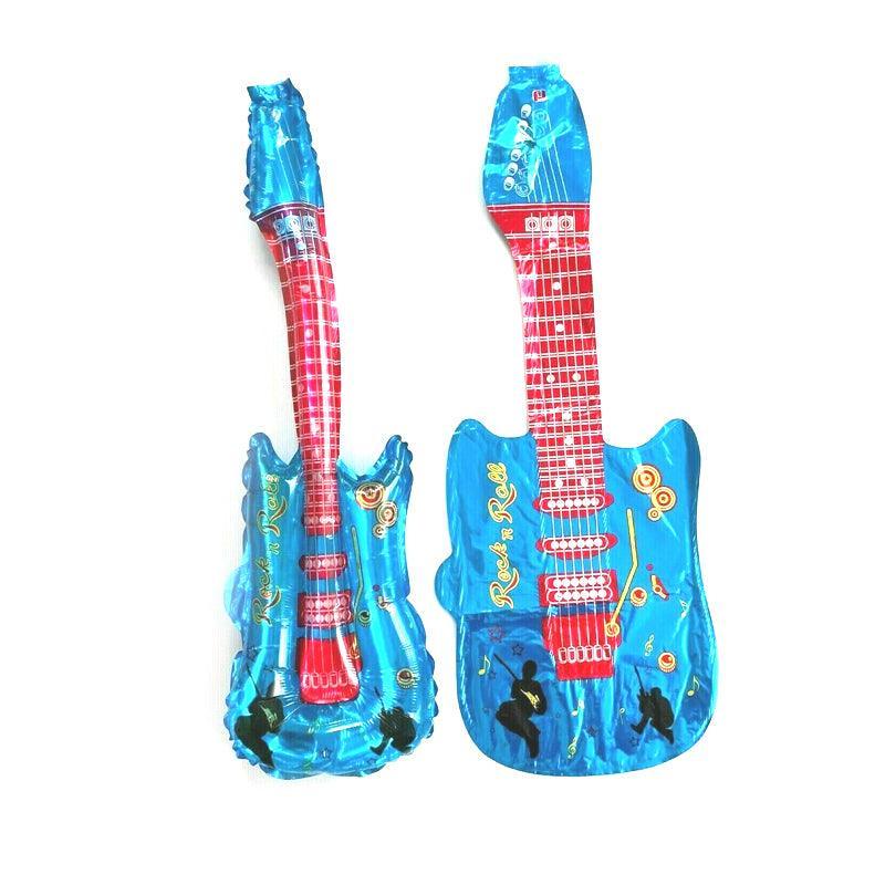 Balloons: Guitar Foil Balloon Air Fill Rock and Roll Music Party Wedding Birthday Decoration - Rose Red