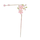 Women's Accessories: Chinese Style Pink Double Flower Fringe Hairpin Hanfu Headdress for Women