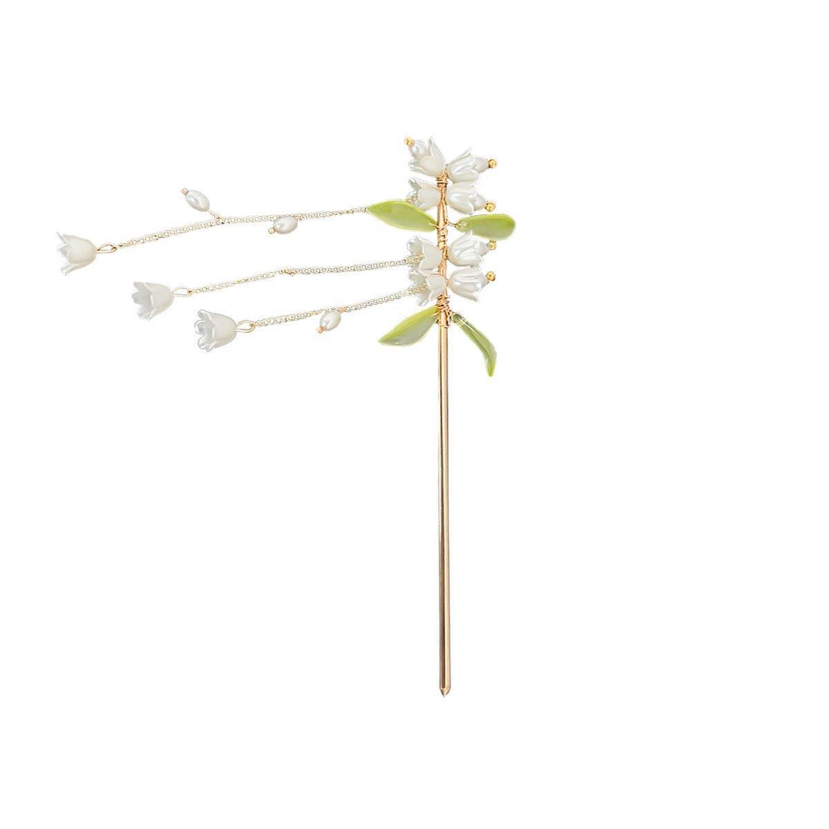 Women's Accessories: Chinese Style Lily of the Valley Fringe Hairpin Hanfu Headdress Accessories