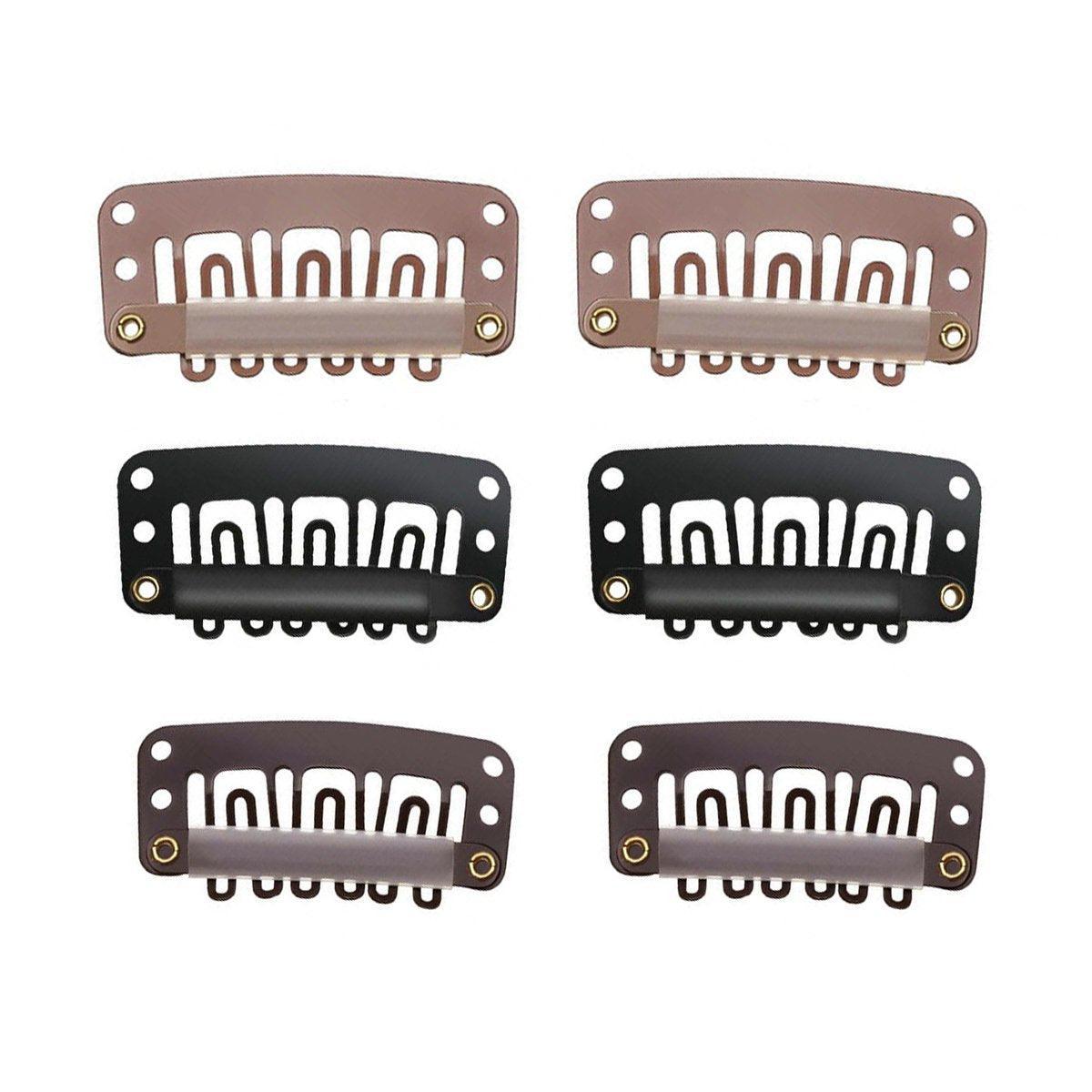 Hair Styling Tools: 30pcs New Wig Snap Clips for Hair Extension Weft 32mm All Colors Hair Styling - Brown