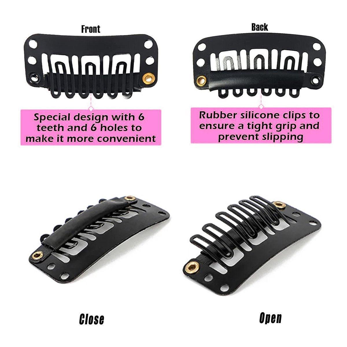 Hair Styling Tools: 30pcs New Wig Snap Clips for Hair Extension Weft 32mm All Colors Hair Styling - Brown