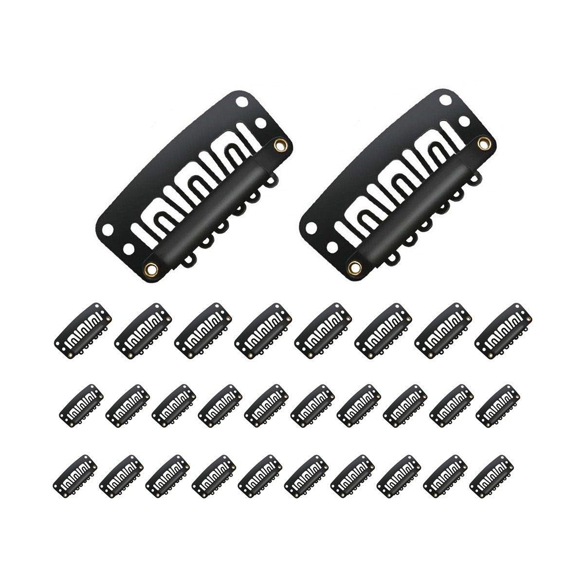 Hair Styling Tools: 30pcs New Wig Snap Clips for Hair Extension Weft 32mm All Colors Hair Styling - Brown