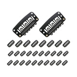 30pcs New Wig Snap Clips for Hair Extension Weft 32mm All Colors Hair Styling - Brown