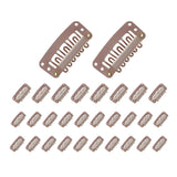 30pcs New Wig Snap Clips for Hair Extension Weft 32mm All Colors Hair Styling - Brown