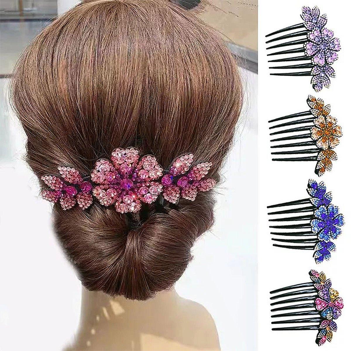 Hair Styling Tools: 8Pack Rhinestone Hair Comb Non-Slip Simple All-Match Hair Accessories Fork Comb