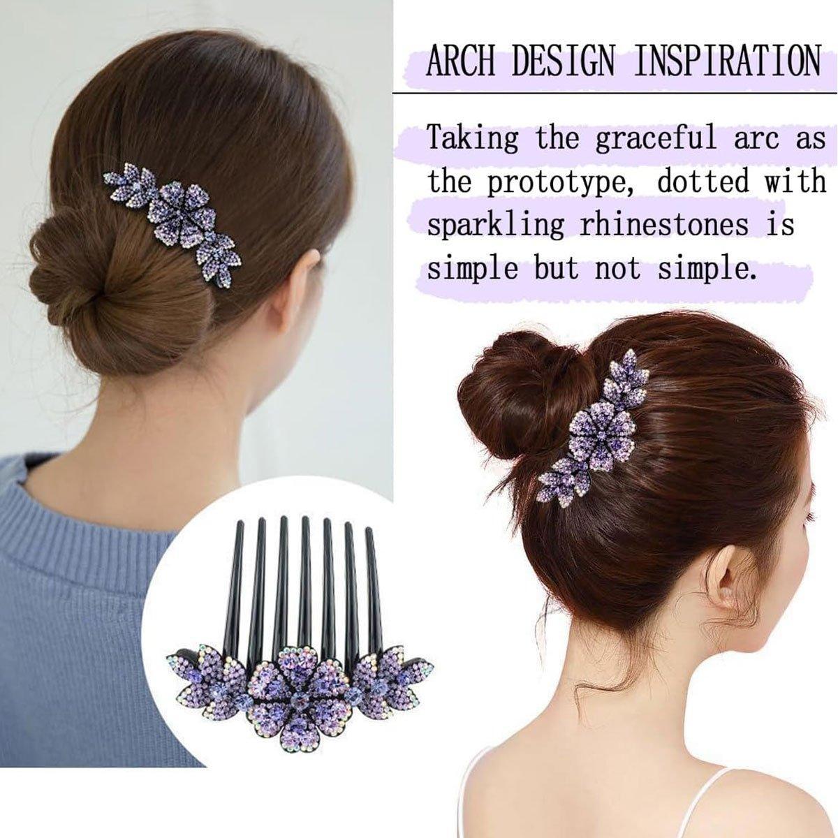 Hair Styling Tools: 8Pack Rhinestone Hair Comb Non-Slip Simple All-Match Hair Accessories Fork Comb