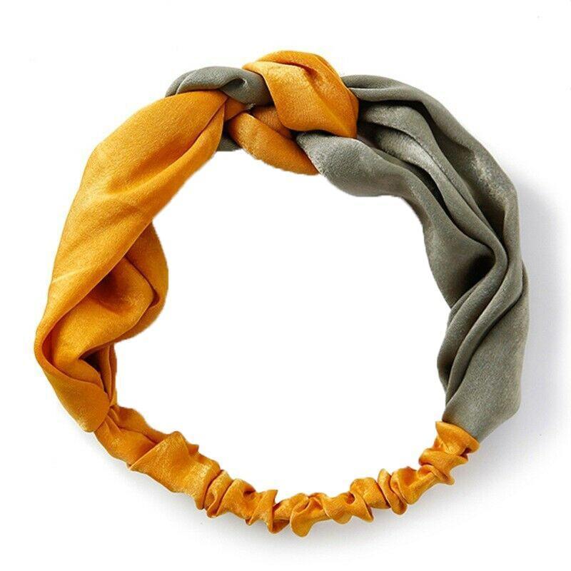 Women's Accessories: Women Chiffon Floral Print Headband Fashion Bohemian Elastic Cross Hair Bands - C-Navy