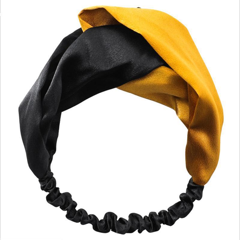 Women's Accessories: Women Chiffon Floral Print Headband Fashion Bohemian Elastic Cross Hair Bands - D-Brown