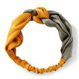 Women's Accessories: Women Chiffon Floral Print Headband Fashion Bohemian Elastic Cross Hair Bands - D-Brown
