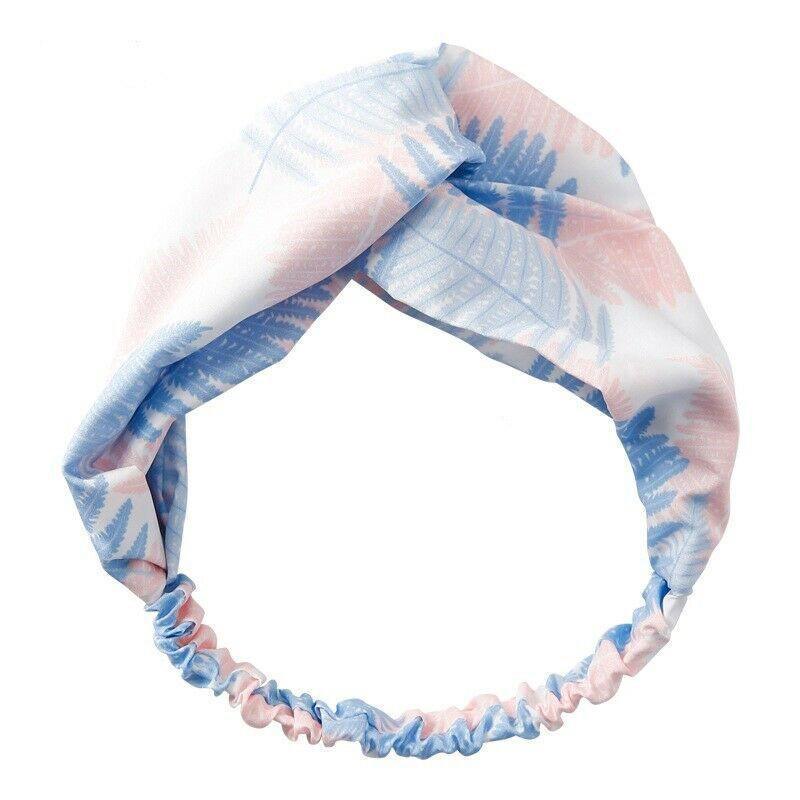 Women's Accessories: Women Chiffon Floral Print Headband Fashion Bohemian Elastic Cross Hair Bands - D-Brown