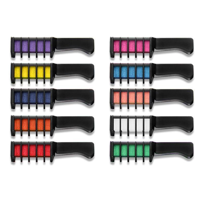 Hair Colouring: 10 Colours Hair Chalk Comb Kit Temporary Hair Dye for Parties and Creative Play