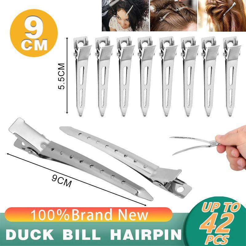 Women's Accessories: 6-54X 9cm Hairdressing Sectioning Hair Clips Duck Bill Hairpin Salon Metal Curl Clips - 12PCS