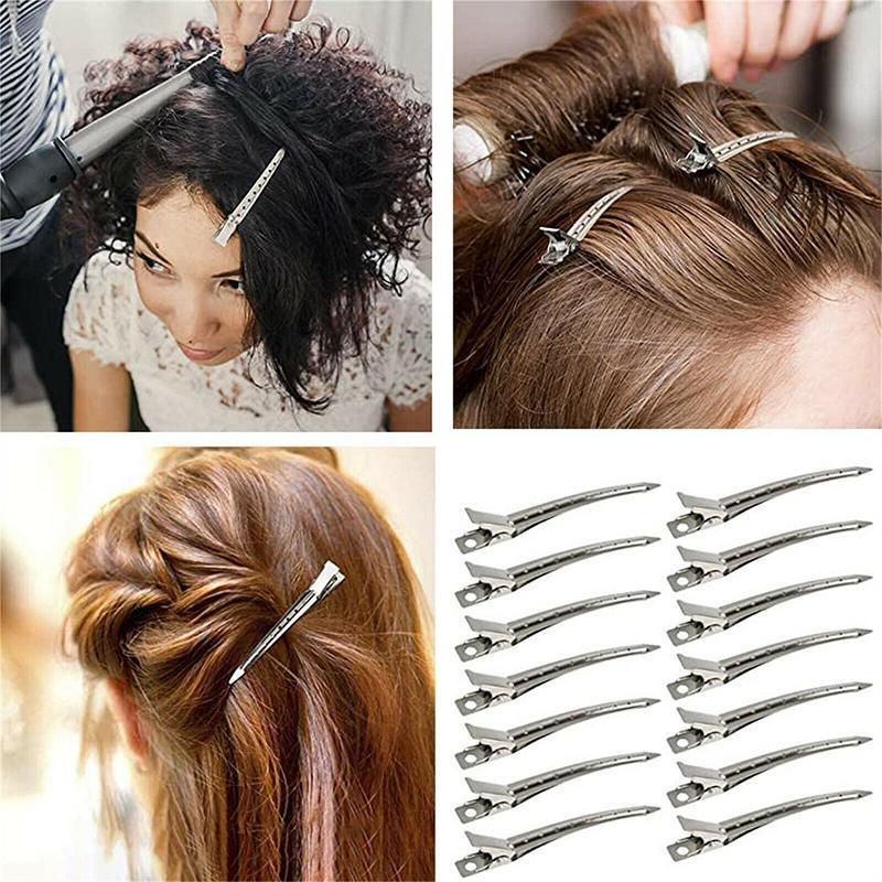 Women's Accessories: 6-54X 9cm Hairdressing Sectioning Hair Clips Duck Bill Hairpin Salon Metal Curl Clips - 12PCS