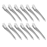 6-54X 9cm Hairdressing Sectioning Hair Clips Duck Bill Hairpin Salon Metal Curl Clips - 12PCS