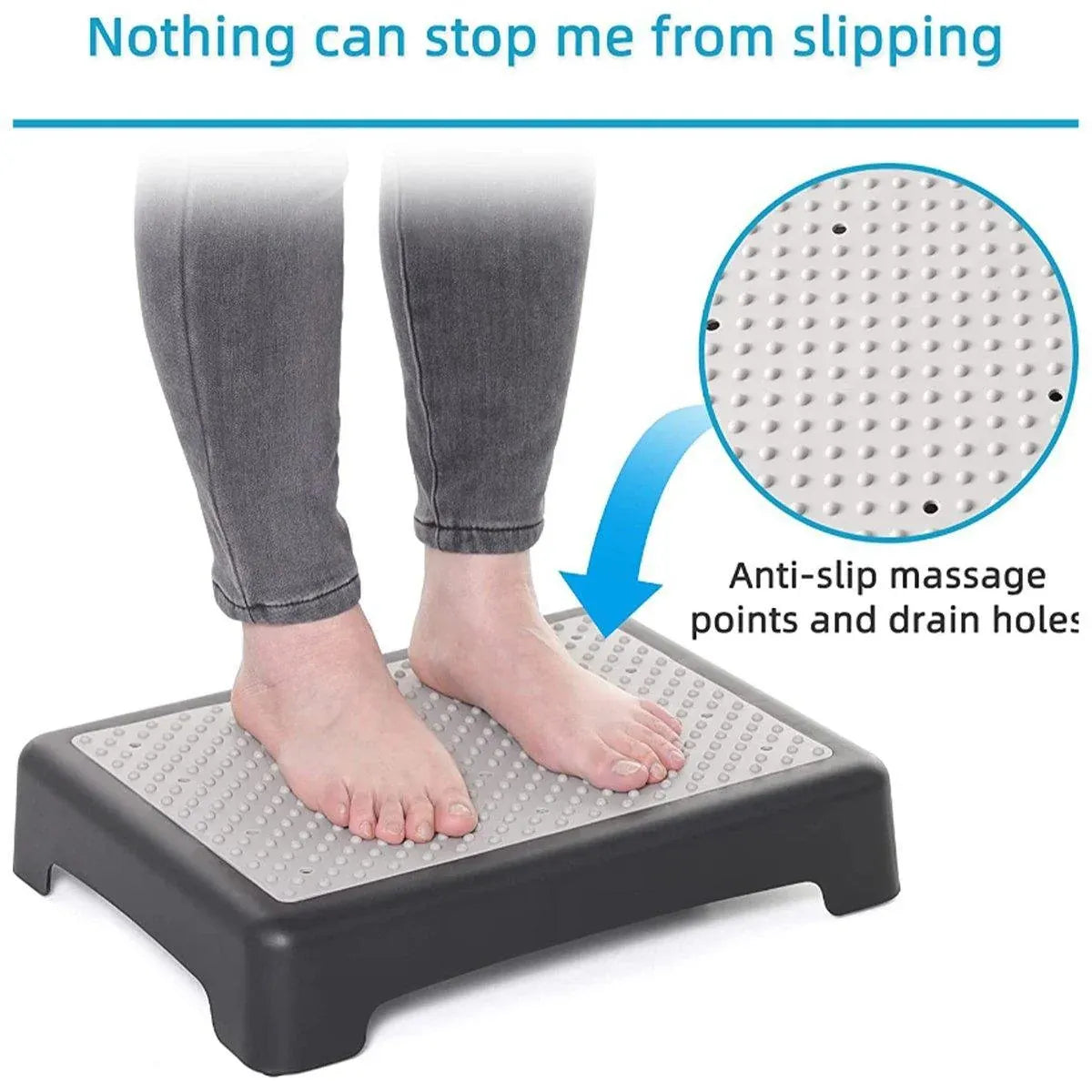 Non-Slip Half Step Stool 50 x 40 x 9.5 cm Indoor Outdoor Mobility Step, 1 Piece