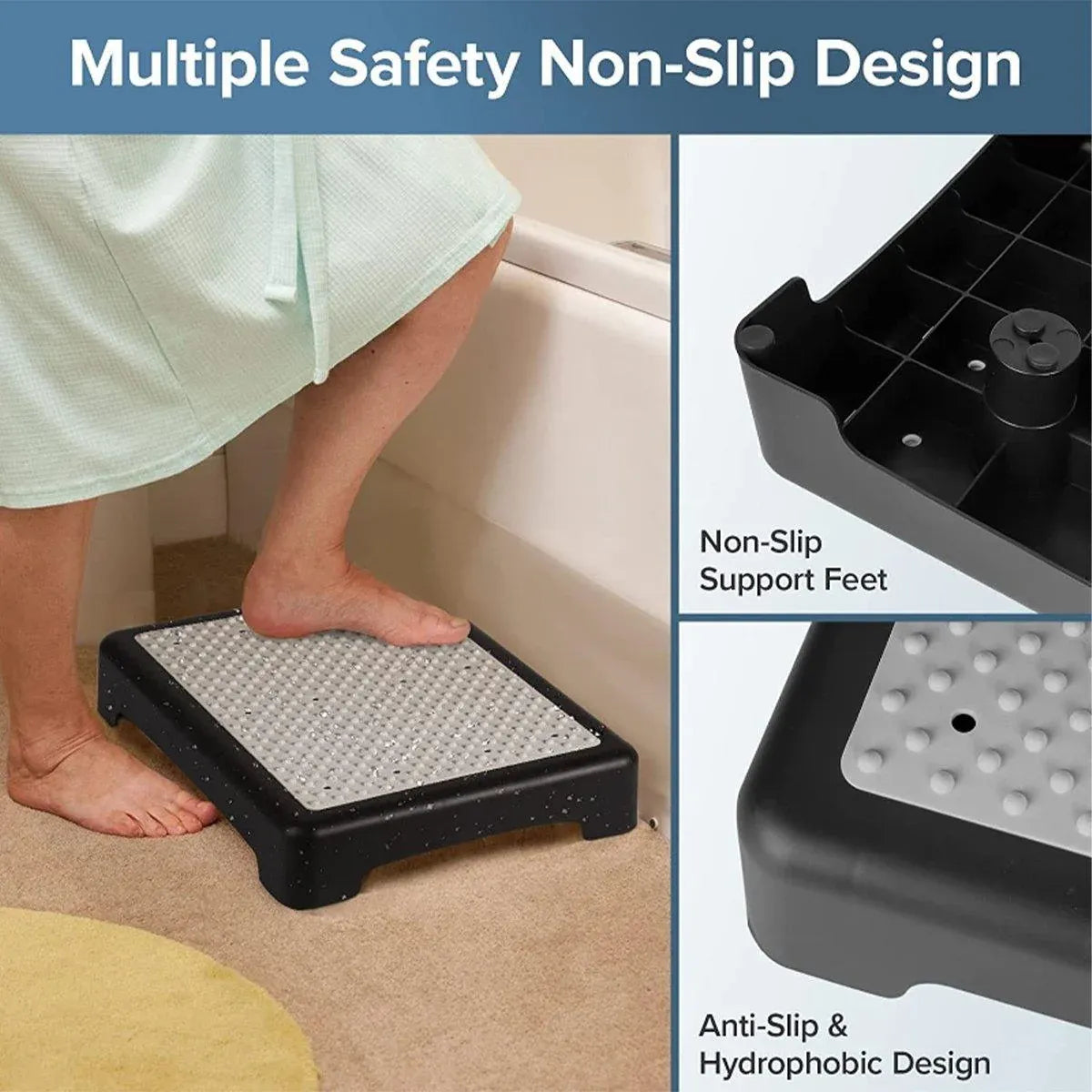 Non-Slip Half Step Stool 50 x 40 x 9.5 cm Indoor Outdoor Mobility Step, 1 Piece