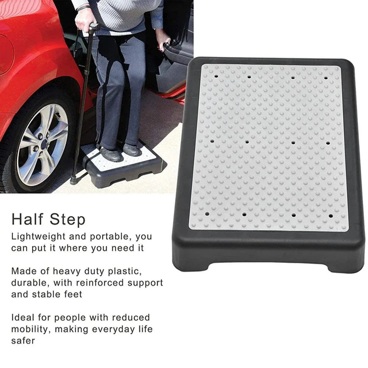 Non-Slip Half Step Stool 50 x 40 x 9.5 cm Indoor Outdoor Mobility Step, 1 Piece