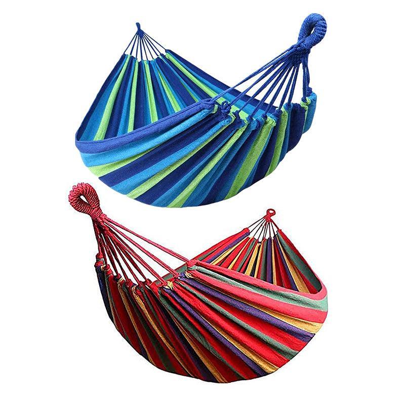 Hammocks & Accessories: Double Outdoor Hammock 260x150cm with Straps for Camping Hanging Tree Bed - Red