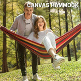 Hammocks & Accessories: Double Outdoor Hammock 260x150cm with Straps for Camping Hanging Tree Bed - Red
