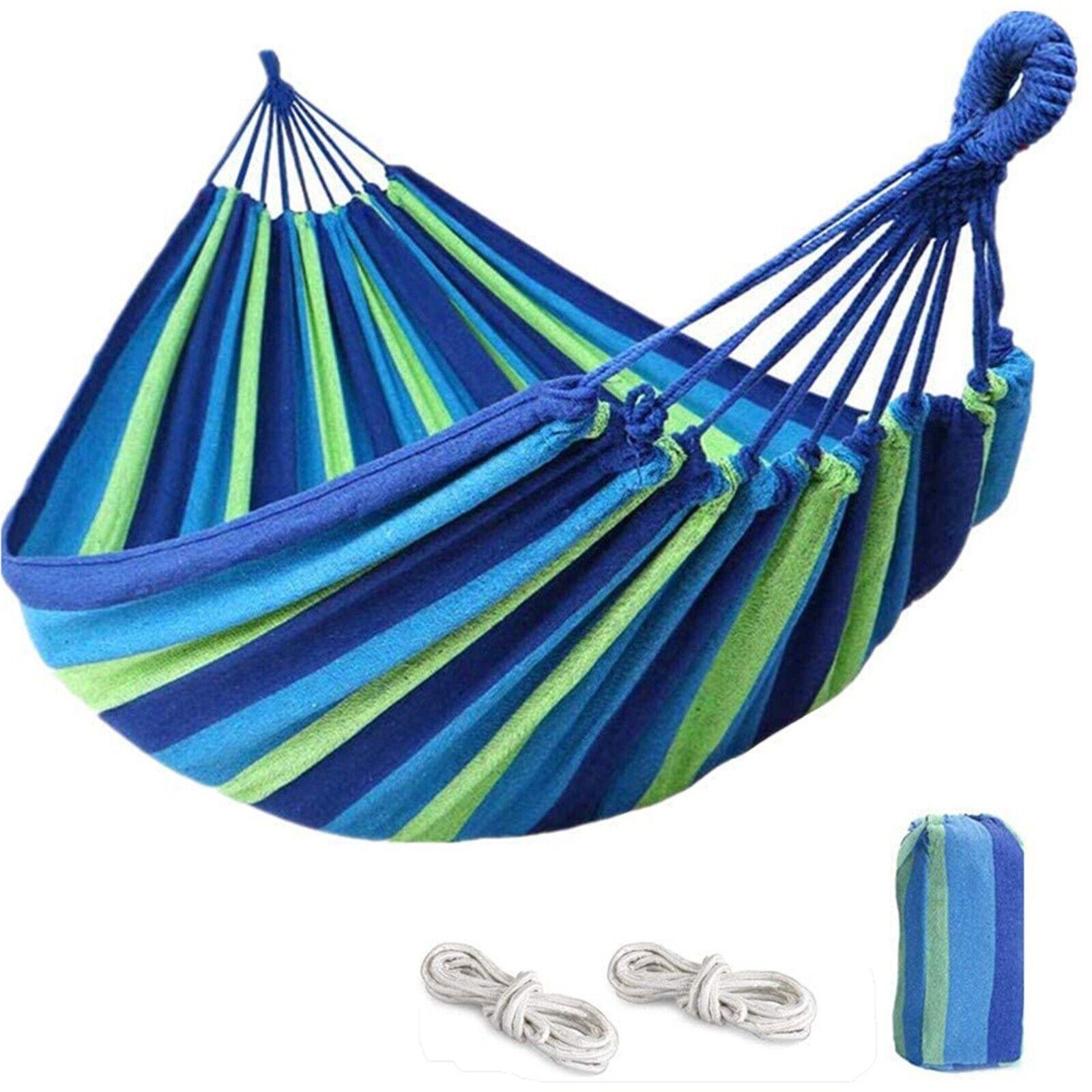 Hammocks & Accessories: Double Outdoor Hammock 260x150cm with Straps for Camping Hanging Tree Bed - Red