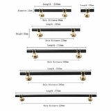 Door Hardware: Black Gold Design Kitchen Cabinet Handles Drawer Bar Handle Pull 96 128 160 192 320MM - 160mm