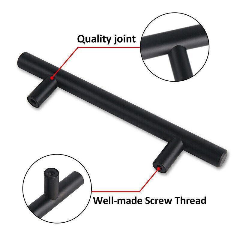 Door Hardware: 5pcs Silver Kitchen Cabinet Door Handles Stainless Steel Door Drawer Pull T Bar - 100mm/64mm