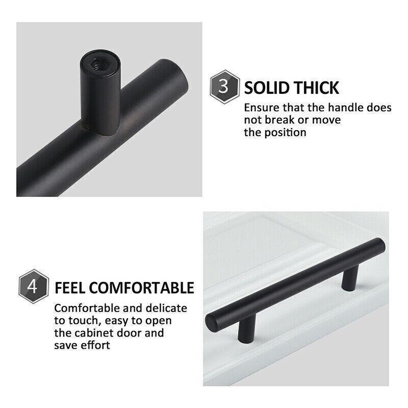 Door Hardware: 5pcs Silver Kitchen Cabinet Door Handles Stainless Steel Door Drawer Pull T Bar - 100mm/64mm