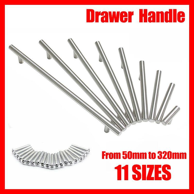 Door Hardware: 5pcs Silver Kitchen Cabinet Door Handles Stainless Steel Door Drawer Pull T Bar - 50mm