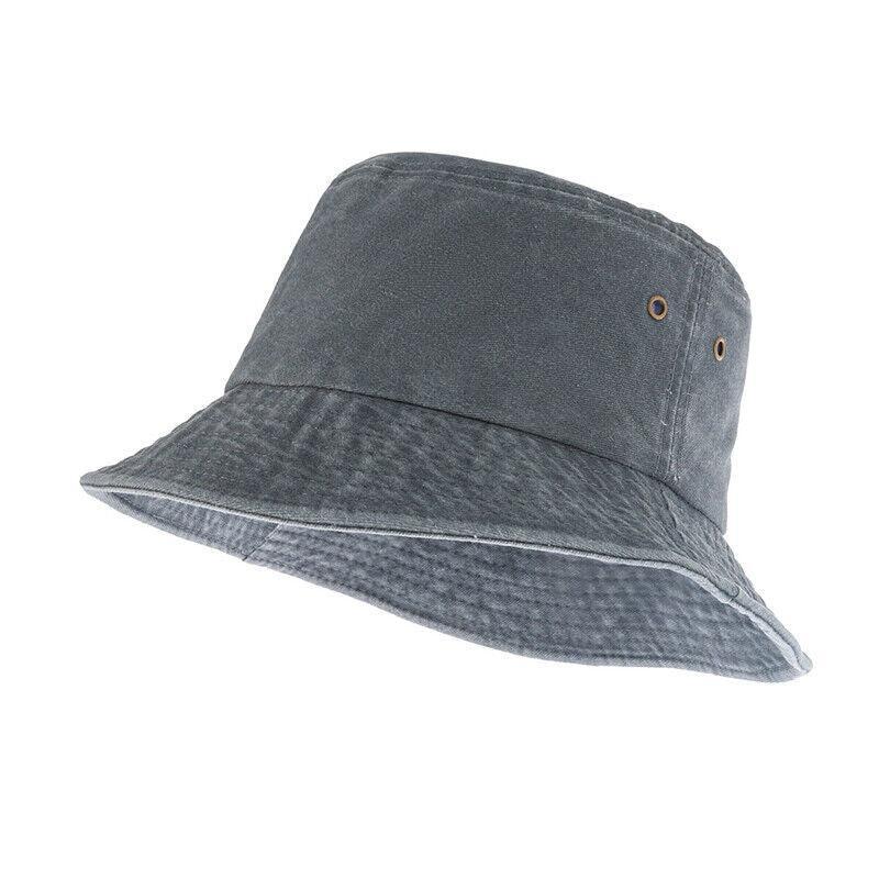 Unisex Men Women Washed Cotton Outdoor Camping Sports Bucket Hats Fisherman Hat - Khaki