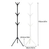 6Hooks Coat Stand Rack Clothes Hanger Hat Tree Jacket Umbrella Storage Organizer - Black