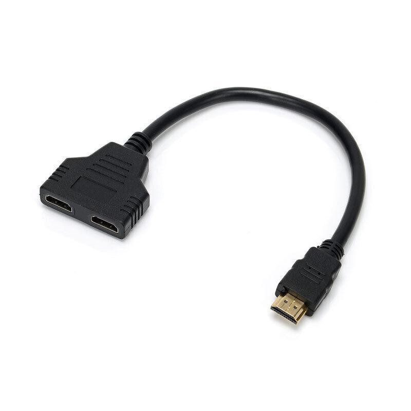 Computer Cables & Adapters: Hdmi Splitter 1 In 2 Out Cable Adapter Converter 1080P Multi Display Duplicator
