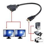 Computer Cables & Adapters: Hdmi Splitter 1 In 2 Out Cable Adapter Converter 1080P Multi Display Duplicator