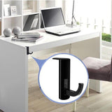 Bathroom Cabinets, Cupboards & Storage: Universal Headphone Hook Desk Edge Mount Adhesive Headset Holder - White