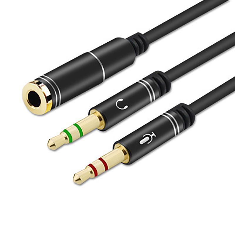 Audio Accessories: 3.5mm AUX Cable Mic Audio Splitter Extension Headphone Adapter Male to Female - 2 Male to 1 Female Jack
