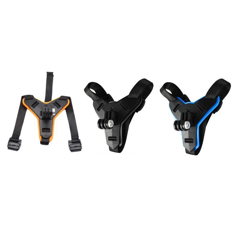 Camera Accessories: Helmet Chin Mount Holder Motorcycle Strap For GoPro Hero 9/8/7/6/5 Sports Camera - Blue