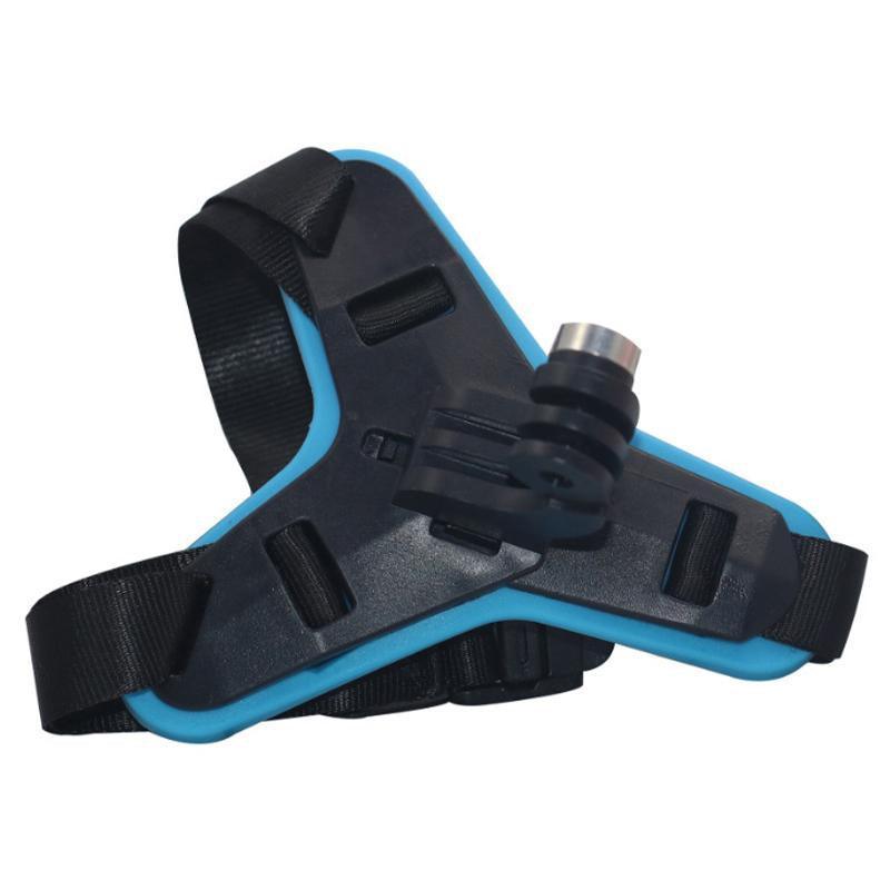 Camera Accessories: Helmet Chin Mount Holder Motorcycle Strap For GoPro Hero 9/8/7/6/5 Sports Camera - Blue