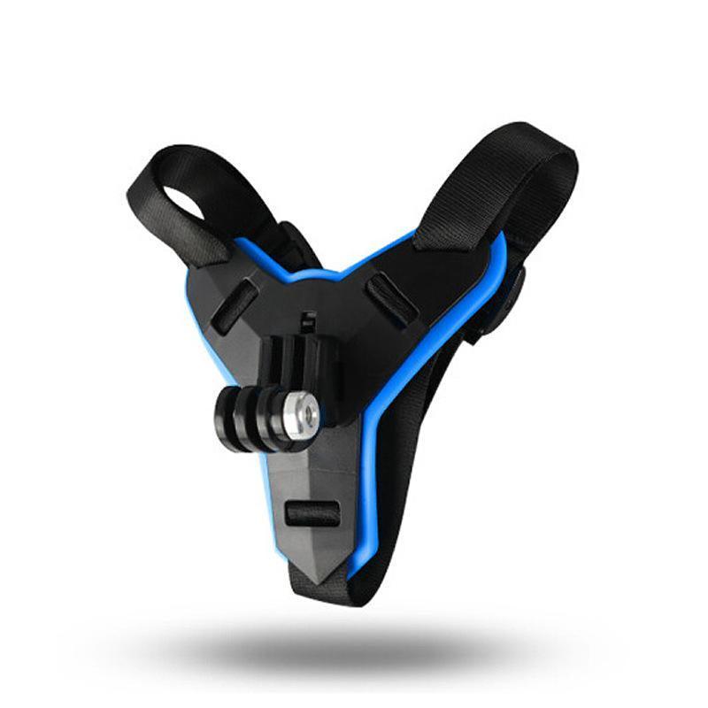Camera Accessories: Helmet Chin Mount Holder Motorcycle Strap For GoPro Hero 9/8/7/6/5 Sports Camera - Blue