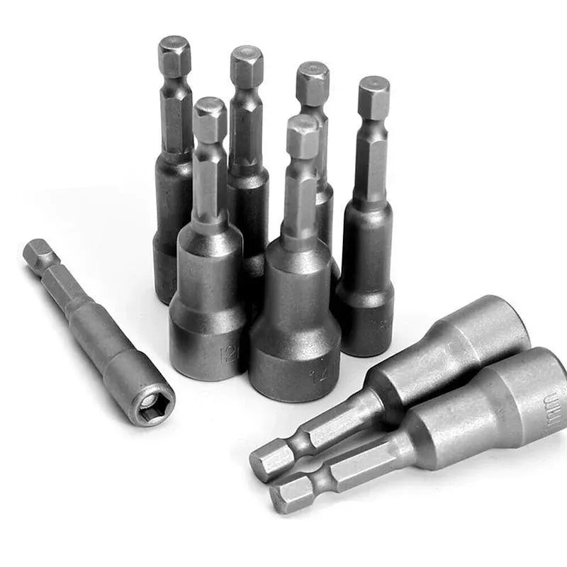 14 Pcs Magnetic Hex Socket Nut Driver Set, 1/4 Inch Hex Shank, 6-19mm