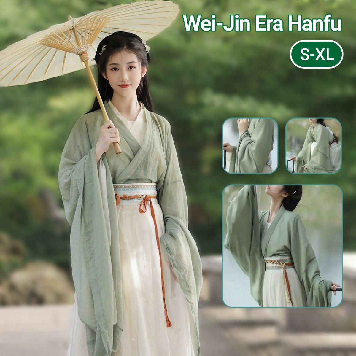Boy's Shirts & T-shirts: Traditional Chinese Hanfu Dress Green Wei Jin Style Vintage Cosplay Costume - M