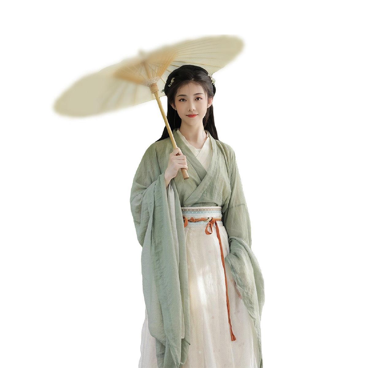 Boy's Shirts & T-shirts: Traditional Chinese Hanfu Dress Green Wei Jin Style Vintage Cosplay Costume - M