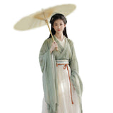 Boy's Shirts & T-shirts: Traditional Chinese Hanfu Dress Green Wei Jin Style Vintage Cosplay Costume - M