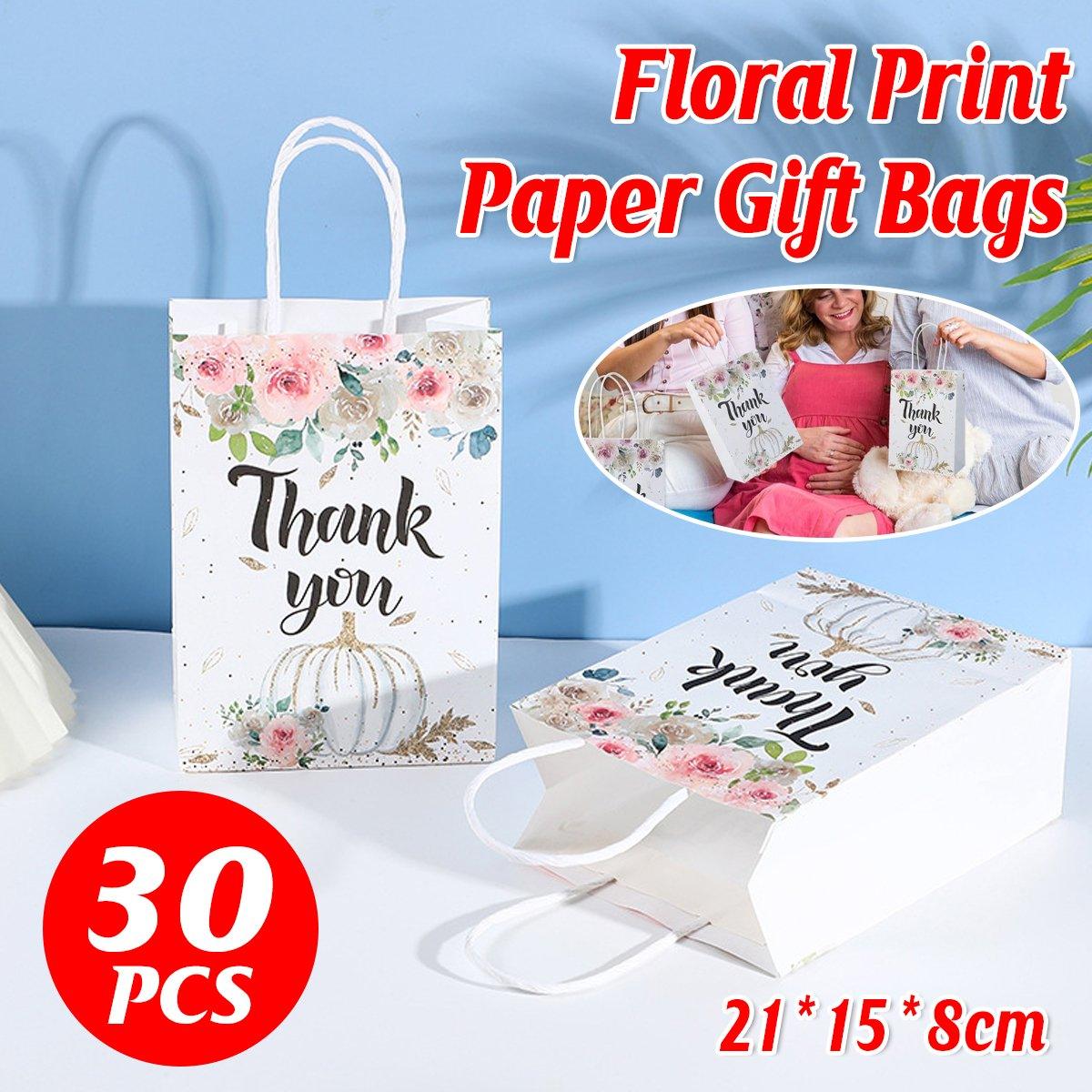 Gift Bags: 30pcs Printed Gift Bags Holiday Packaging Tote Gift Bags for Christmas Party