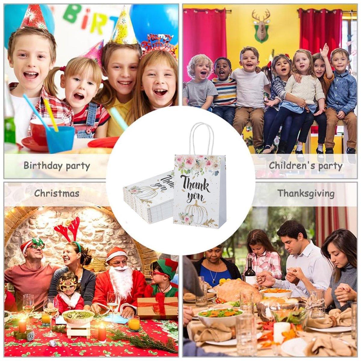 Gift Bags: 30pcs Printed Gift Bags Holiday Packaging Tote Gift Bags for Christmas Party