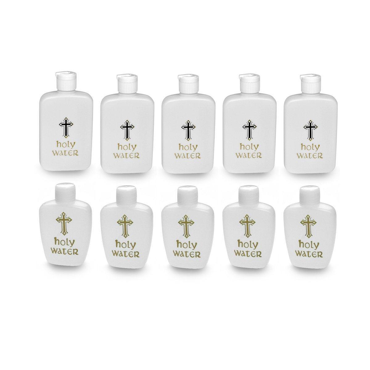 Novelty Gifts: 10XHoly Water Bottle Gold For Cross Plastic Portable Holy Water Container Easter