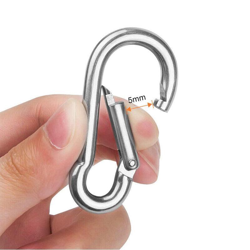 Outdoor Furniture Accessories: 10Pcs Stainless Steel Carabiner Snap Hooks with Keychain for Camping
