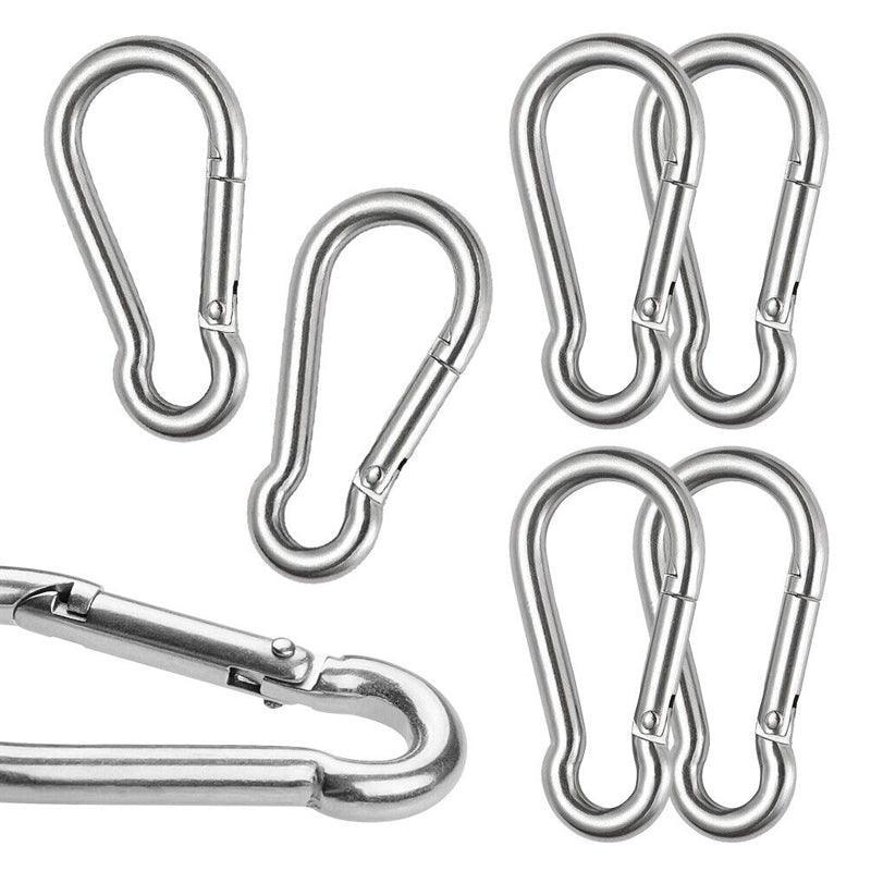 Outdoor Furniture Accessories: 10Pcs Stainless Steel Carabiner Snap Hooks with Keychain for Camping