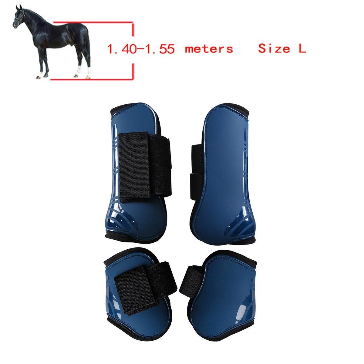 Farm Equipment: 4pcs Show Jumping Horse Leg Warmers Gaiters for Joint Protection Equine Gear - Navy