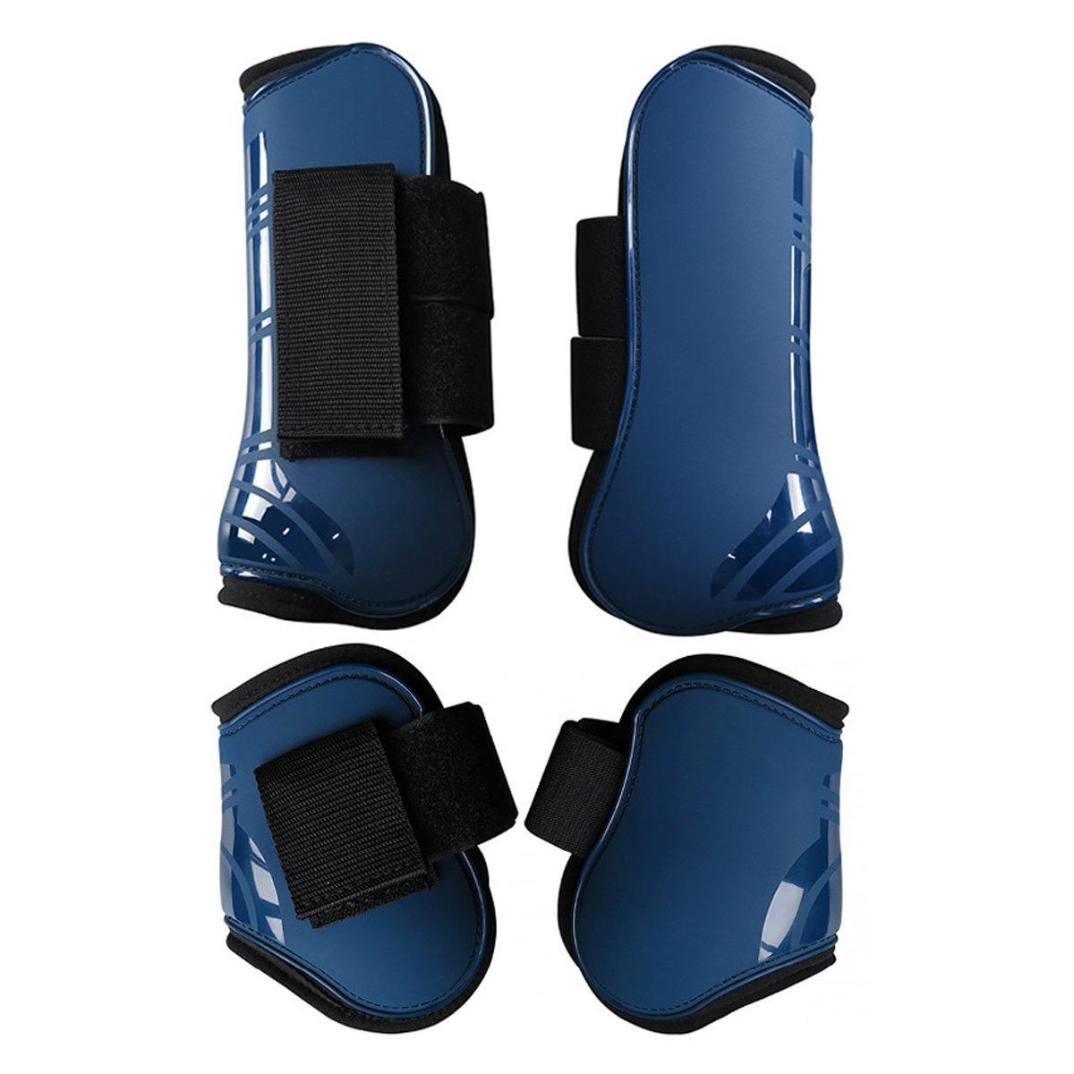 Farm Equipment: 4pcs Show Jumping Horse Leg Warmers Gaiters for Joint Protection Equine Gear - Navy